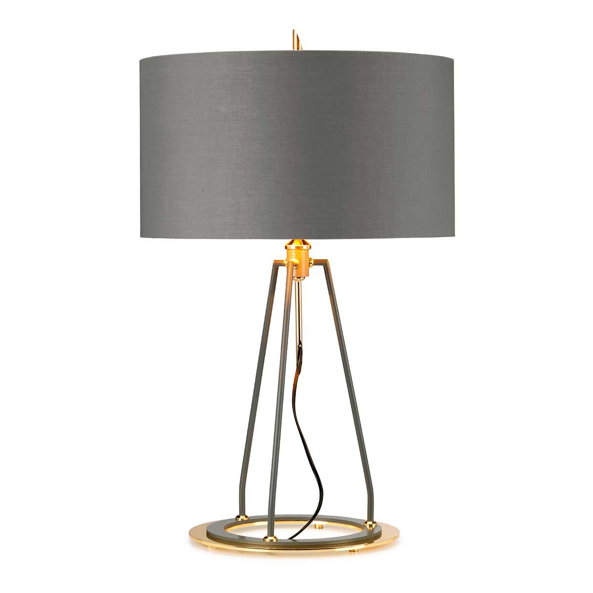 Ferrara Table Lamp - Grey and Polished Gold - Comet Lighting