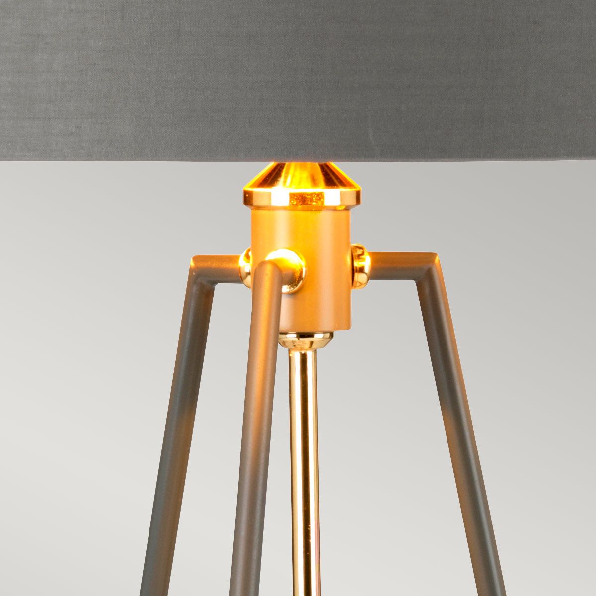 Ferrara Table Lamp - Grey and Polished Gold - Comet Lighting