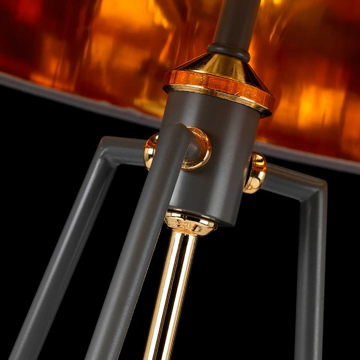 Ferrara Table Lamp - Grey and Polished Gold - Comet Lighting