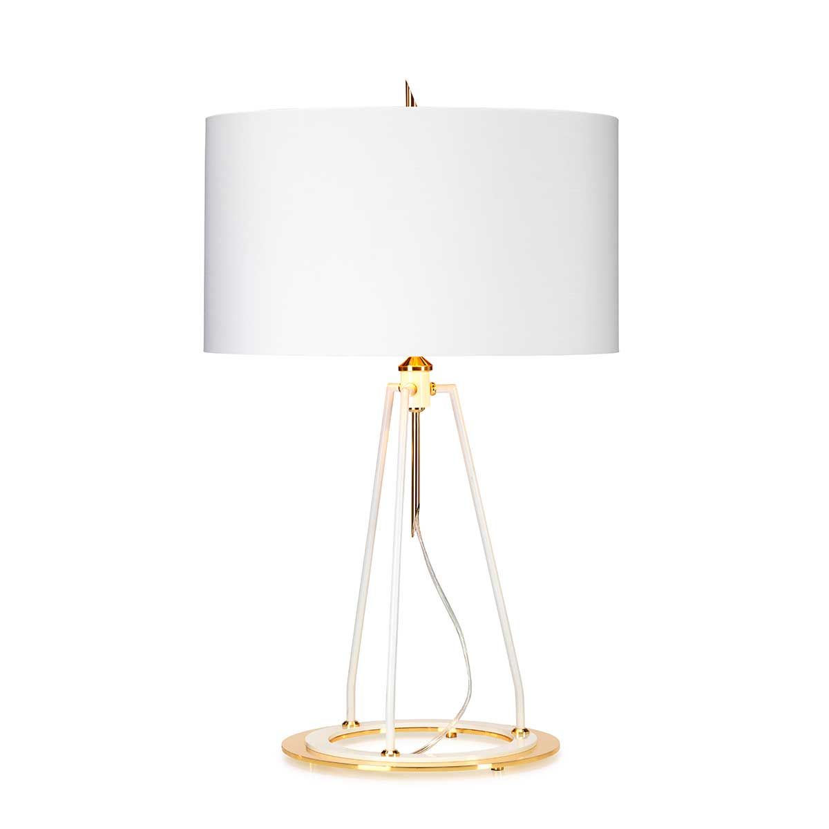 Ferrara Table Lamp - White and Polished Gold - Comet Lighting