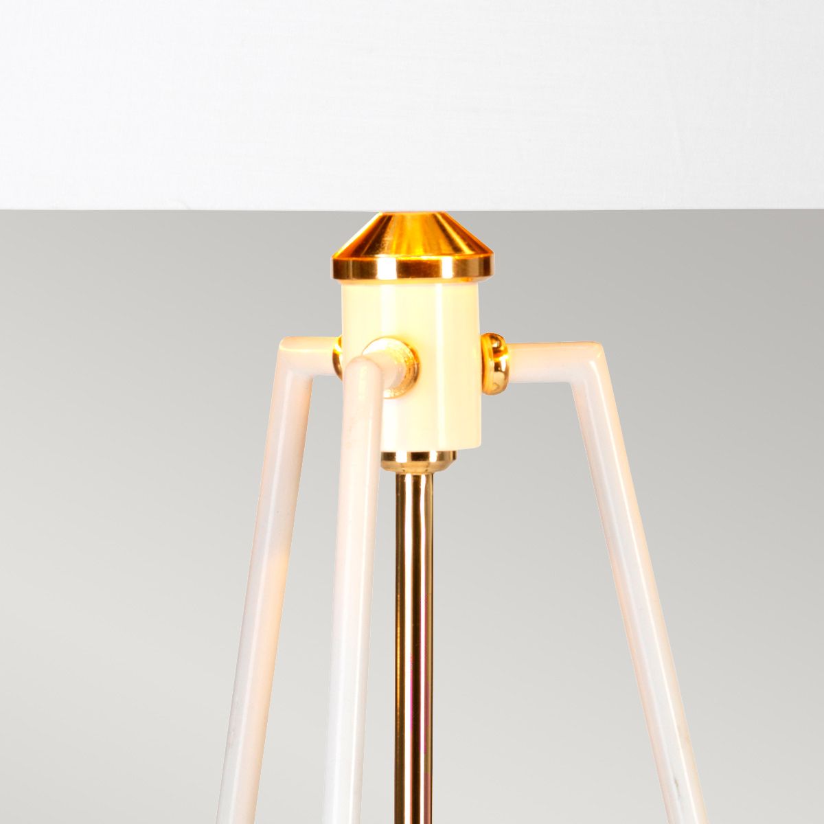 Ferrara Table Lamp - White and Polished Gold - Comet Lighting