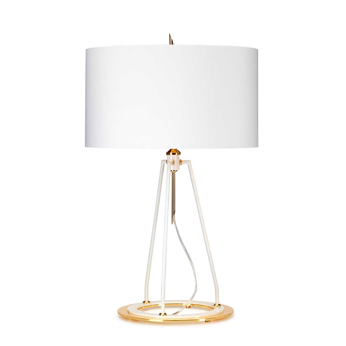 Ferrara Table Lamp - White and Polished Gold - Comet Lighting