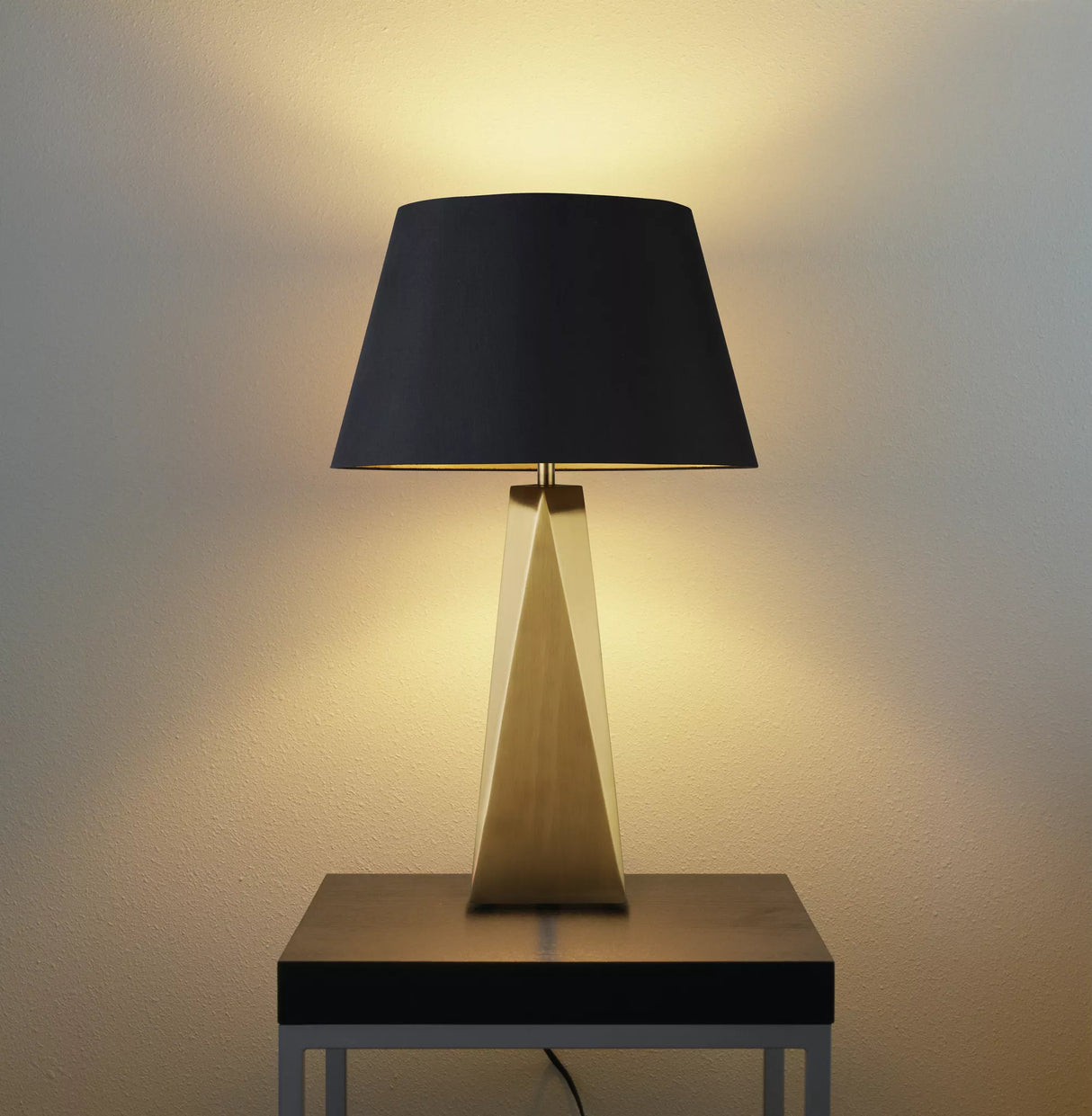 Maldon Table Lamp - Gold Metal & Black Shade with Gold Inner