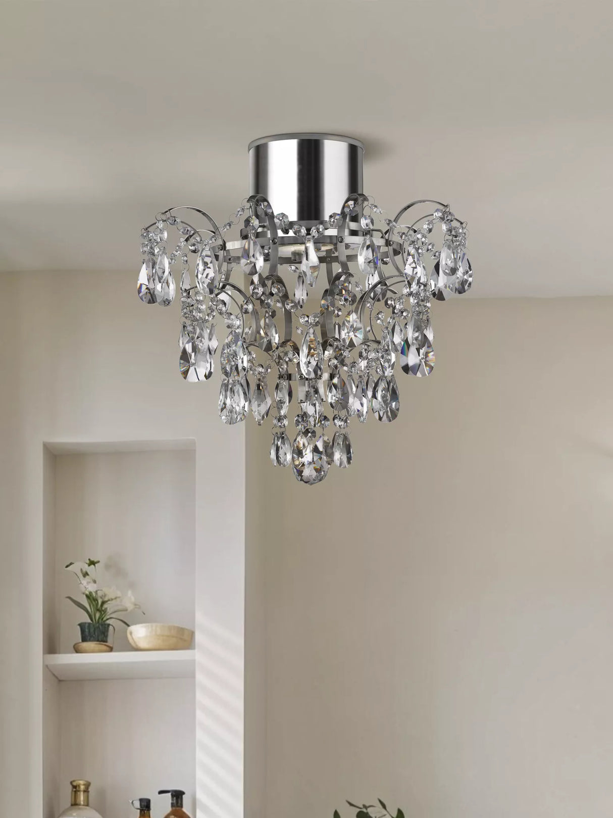 Belle Chandelier - Chrome Metal & Clear Crystal