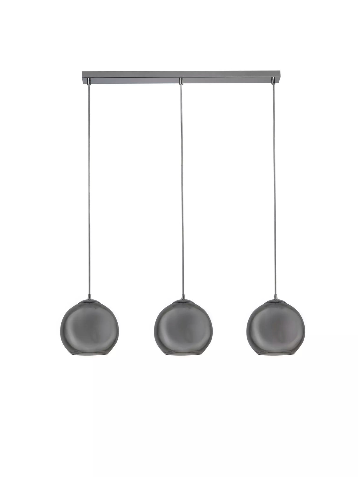 Searchlight Pendant 3Lt Bar| Chrome| Smoke Glass
