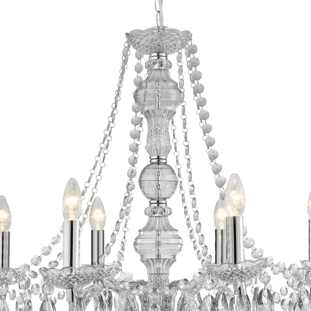 Searchlight Marie Therese 8 Light Chandelier Crystal Drops
