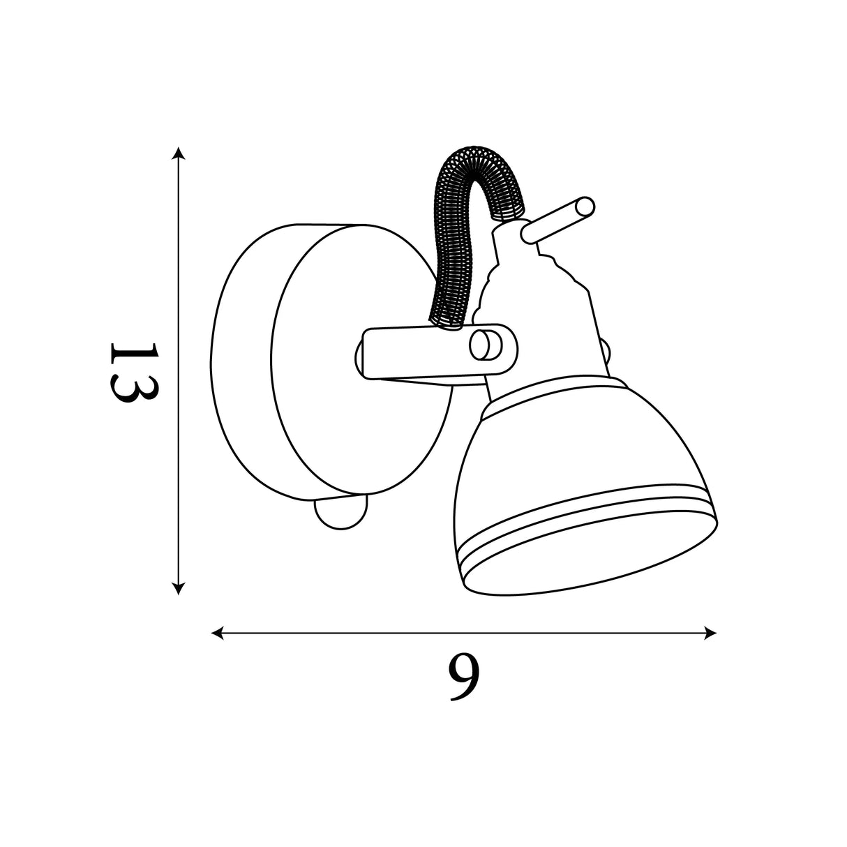 Searchlight Focus Brass Wall Spotlight