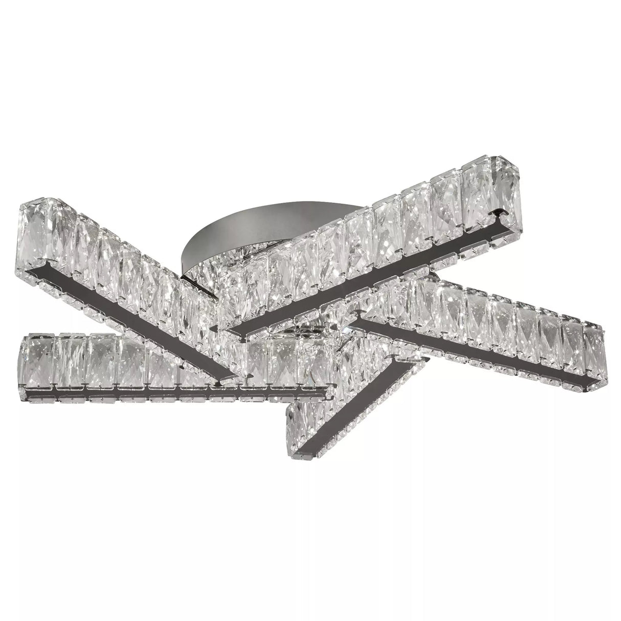 Searchlight Clover 5 Light Ceiling Flush Crystal Chrome