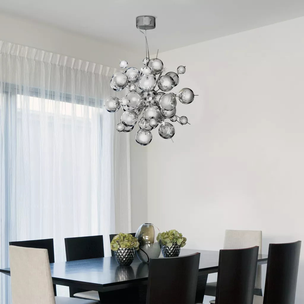 Molecule 12Lt Pendant - Polished Chrome Metal & Glass
