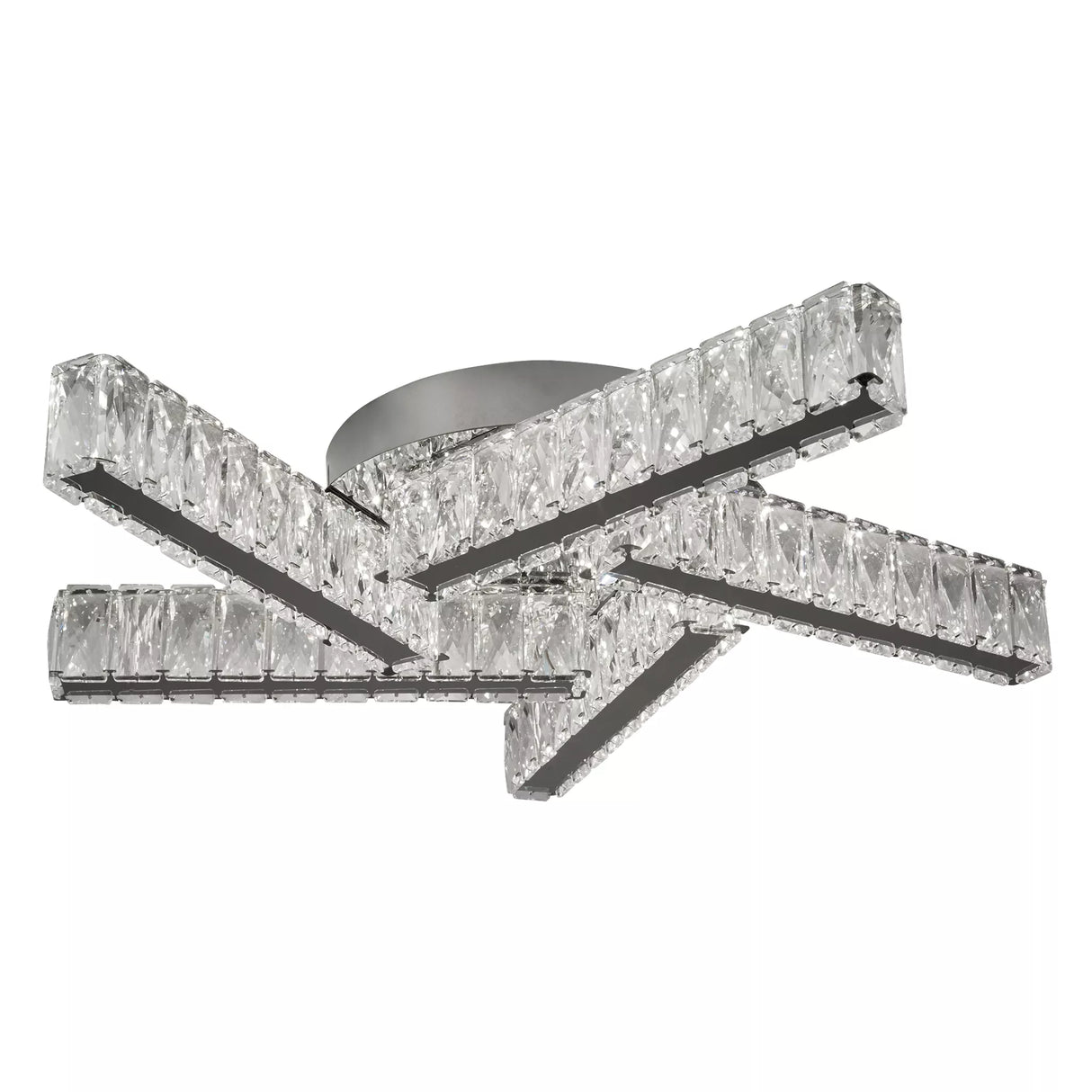 Searchlight Clover 5 Light Ceiling Flush Crystal Chrome