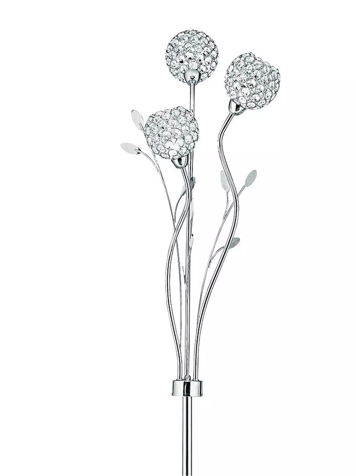 Searchlight Bellis II Chrome 3 Light Floor Lamp Glass Shades