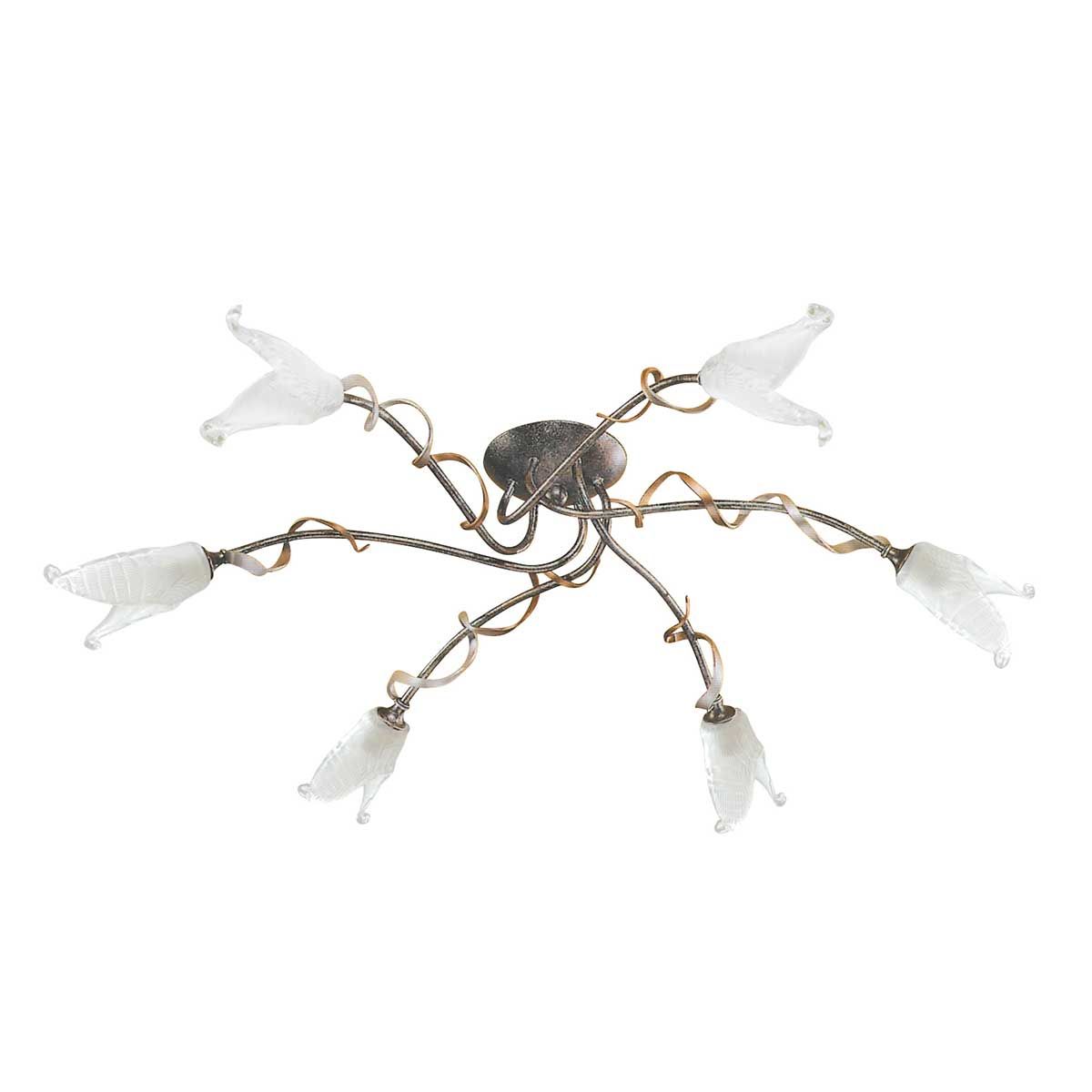 Fly 6-Light Semi-Flush Black/Silver/Gold - Comet Lighting
