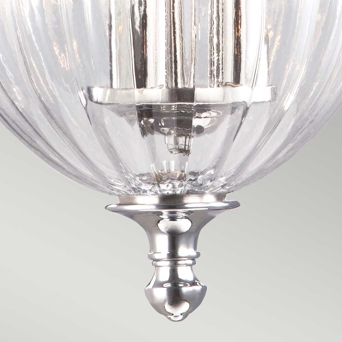 Finsbury Park 3 Light small Pendant - Polished Nickel - Comet Lighting