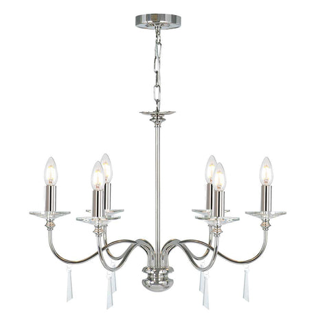 Finsbury Park 6-Light Chandelier Polished Nickel - Comet Lighting