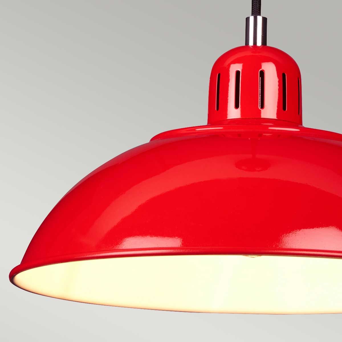Franklin 1 Light Pendant - Red - Comet Lighting