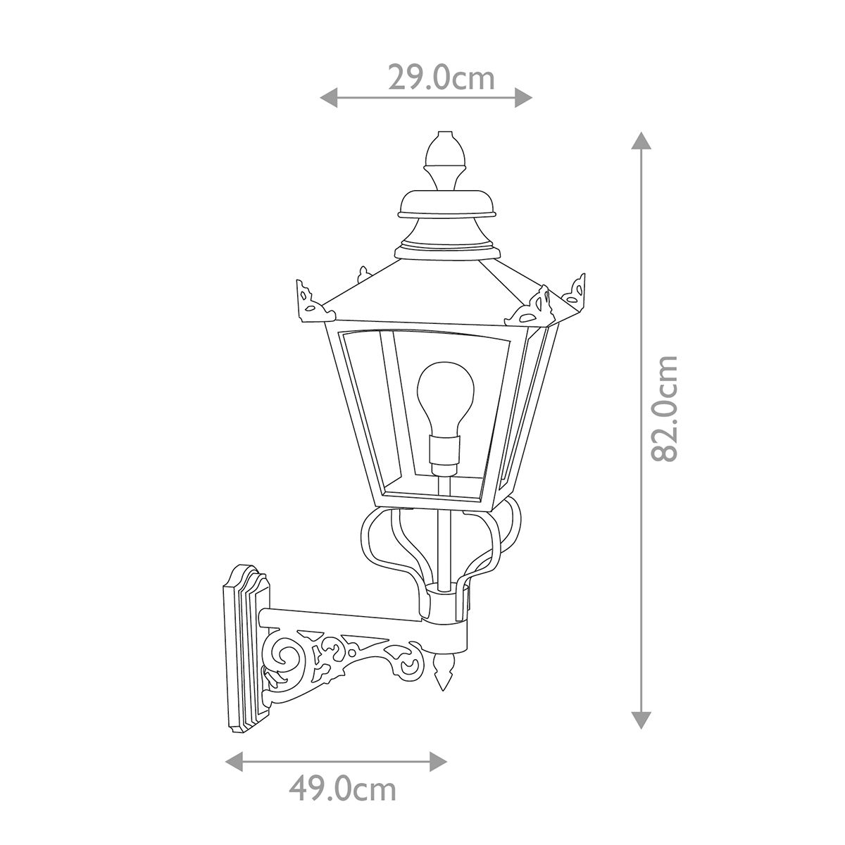 Grampian 1 Light Wall Lantern - Comet Lighting