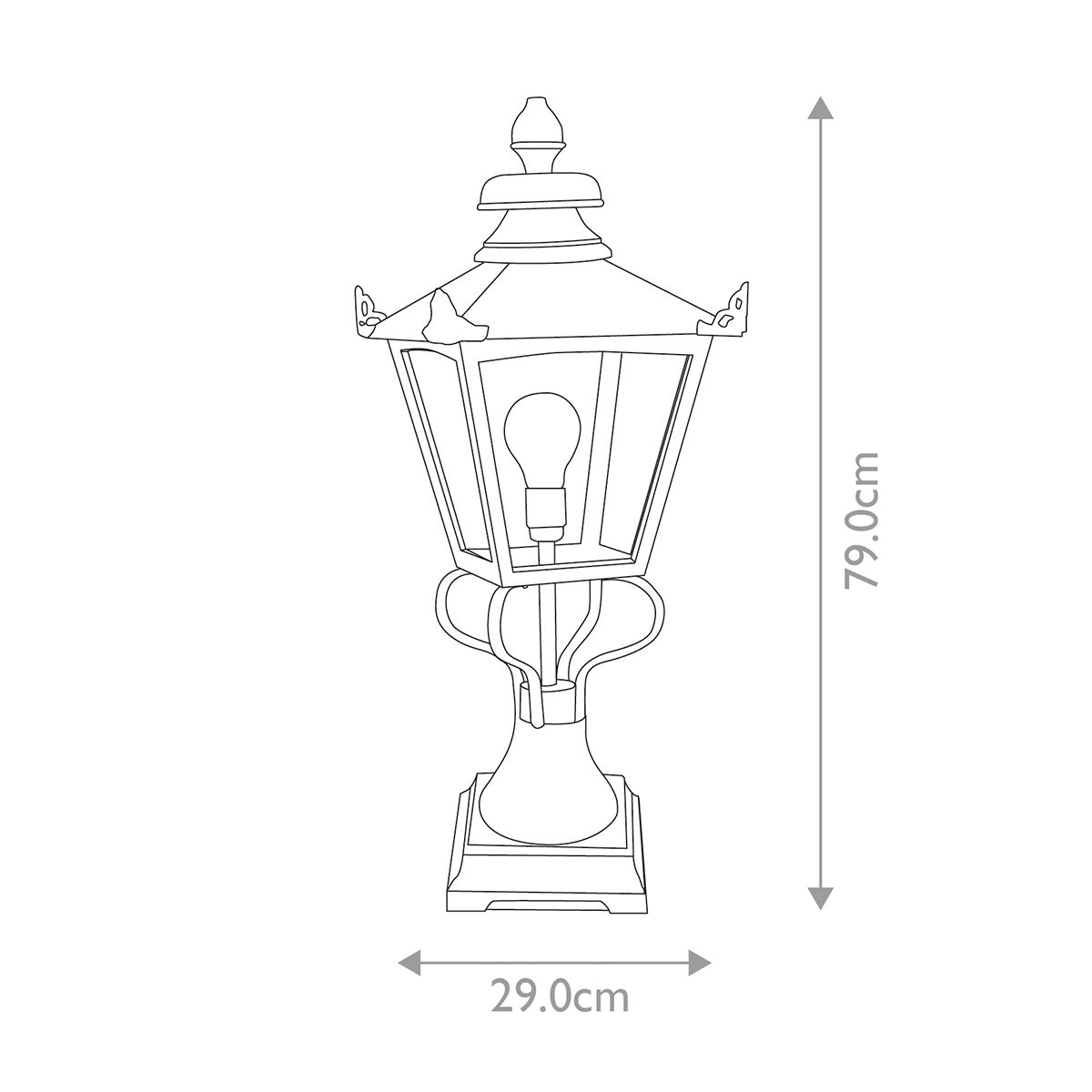 Grampian 1 Light Pedestal Lantern - Comet Lighting