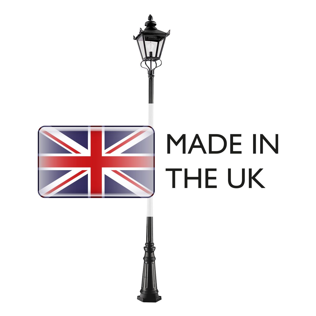 Grampian Outdoor Lamp Post Black - Comet Lighting