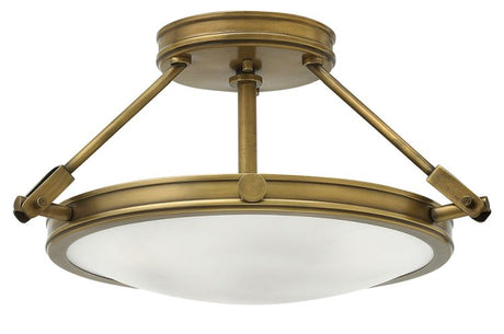 Collier 3-Light Semi-Flush Heritage Brass