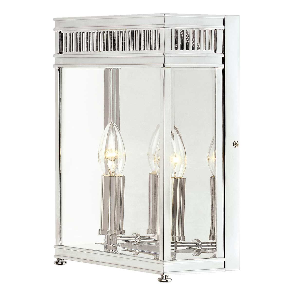 Holborn Outdoor Half Lantern Medium Polished Chrome - Comet Lighting