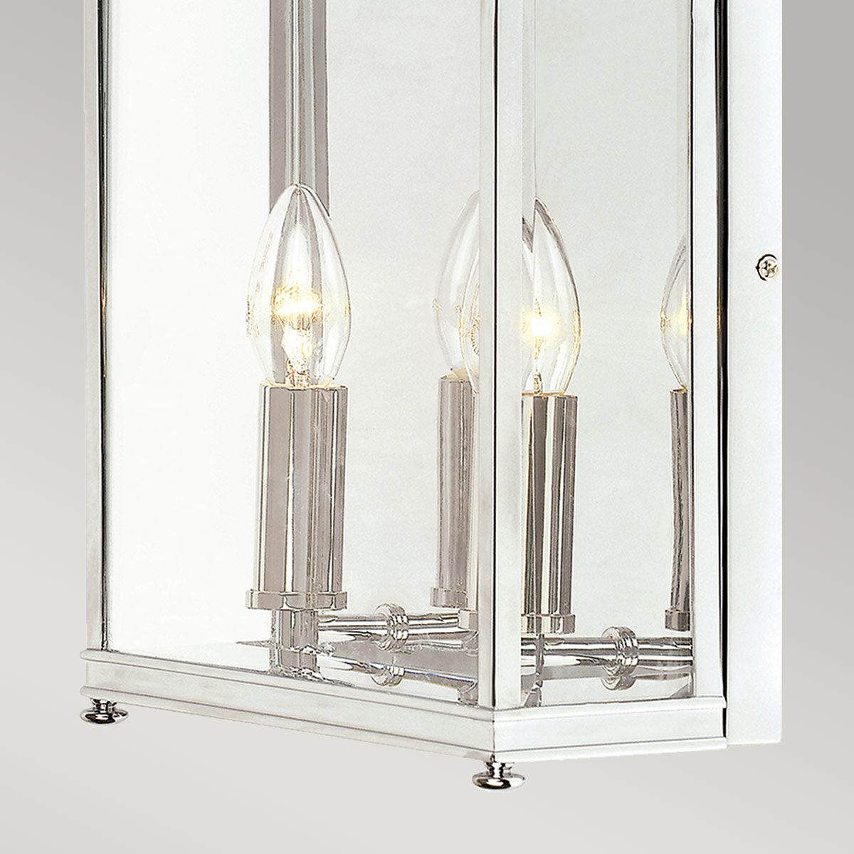 Holborn Outdoor Half Lantern Medium Polished Chrome - Comet Lighting