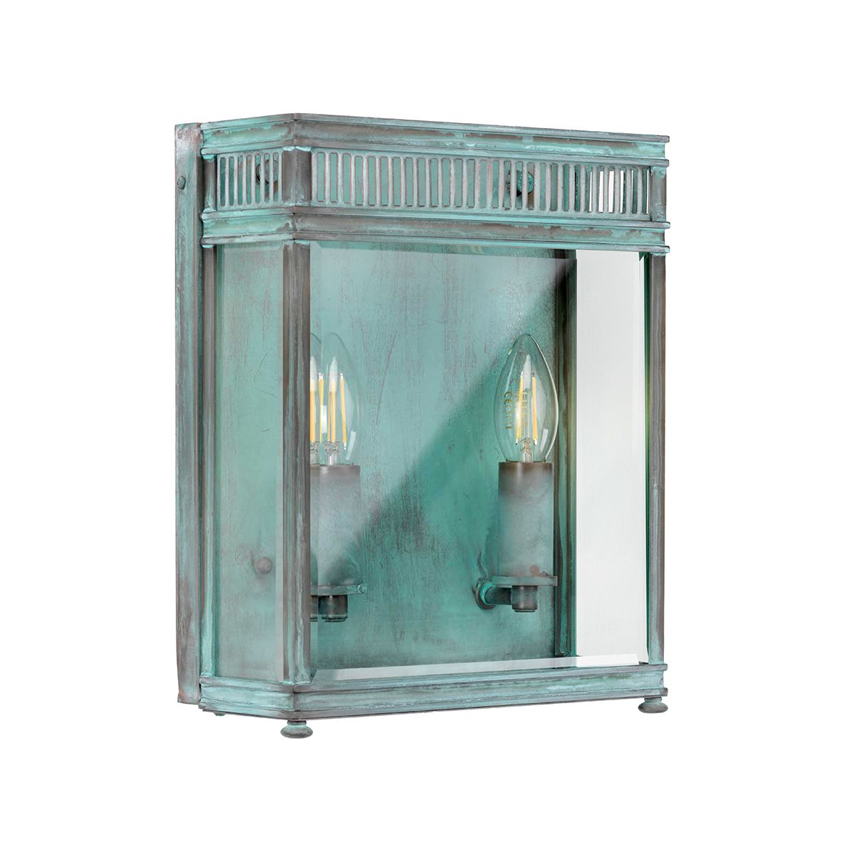 Holborn 2 Light Medium Half Lantern Verdigris - Comet Lighting