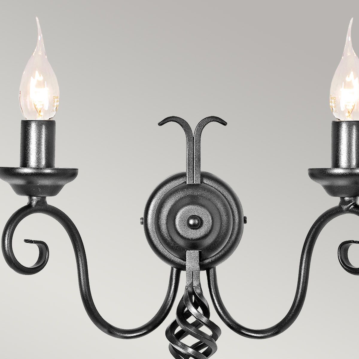 Harlech 2 Light Wall Light - Black - Comet Lighting