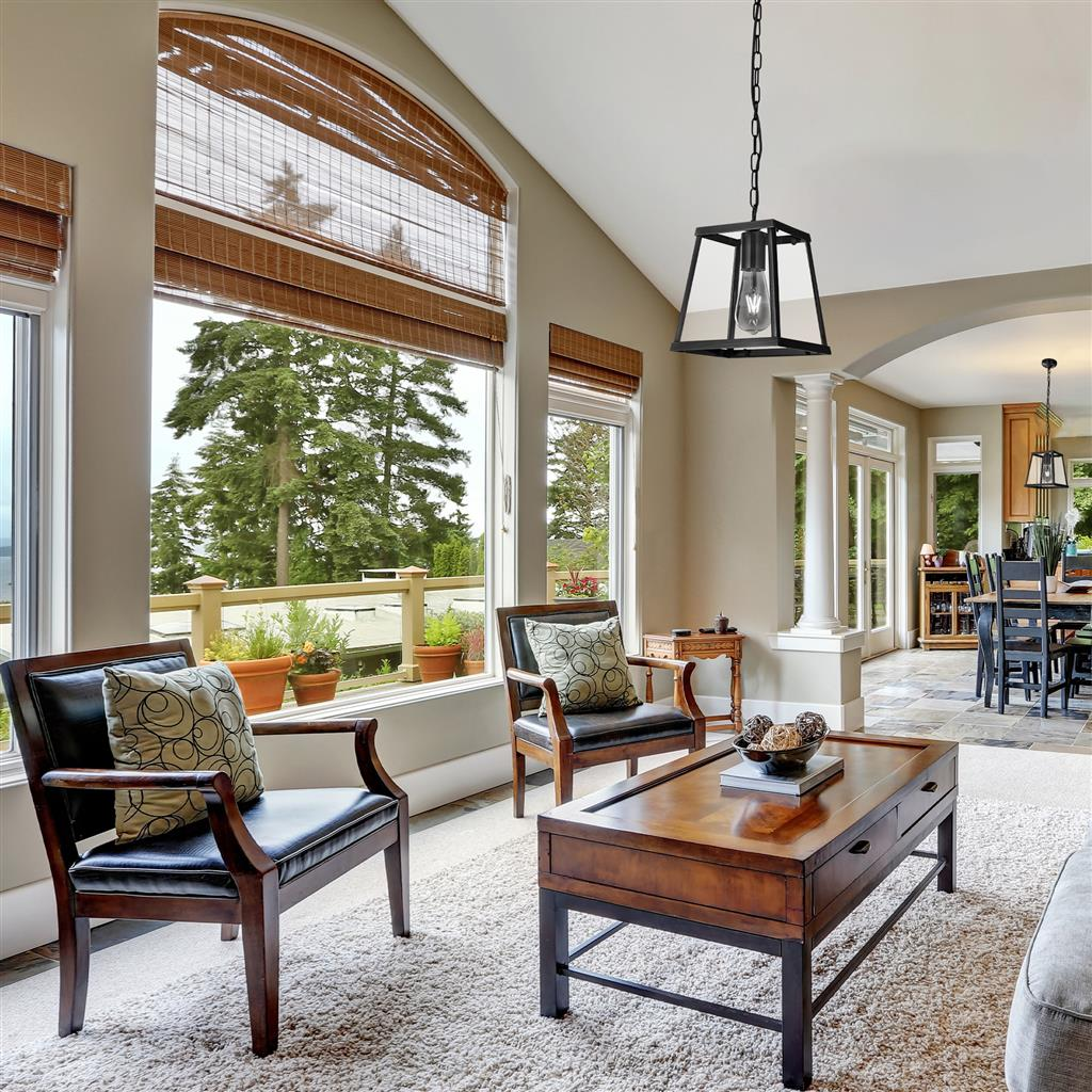 Searchlight Voyager Black Tapered Bar Lantern Glass Shade