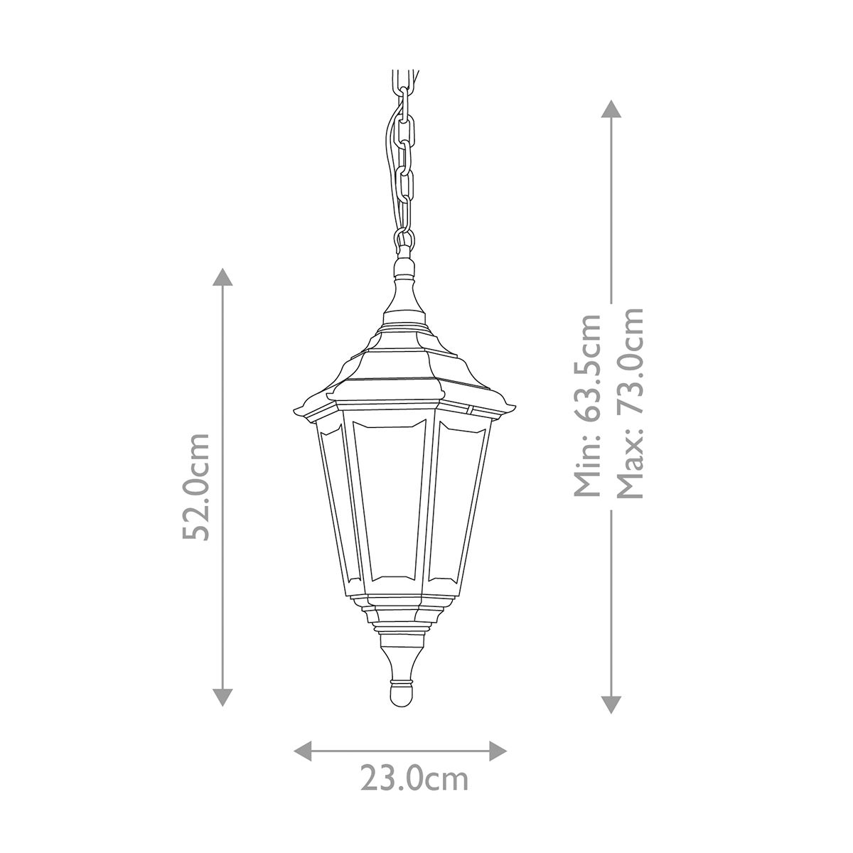 Kinsale 1 Light Chain Lantern - Comet Lighting