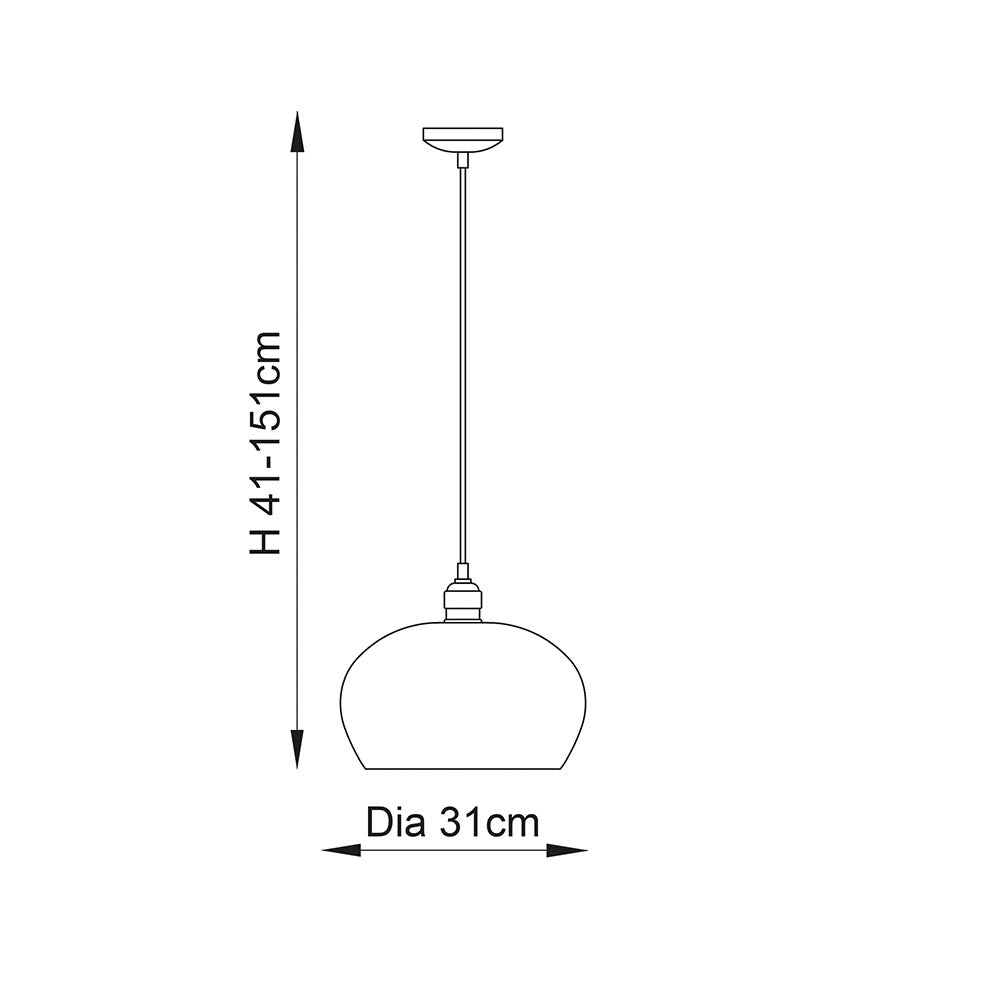 Terek Medium Pendant Ceiling Light Bright Nickel w/ Clear Hammered Glass - Comet Lighting