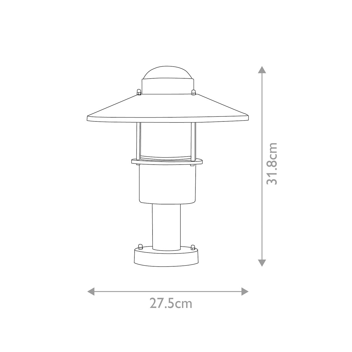 Klampenborg 1 Light Pedestal with PIR - Silver - Comet Lighting