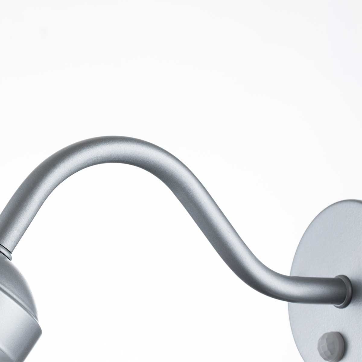 Klampenborg 1 Light Wall Lantern with PIR - Silver - Comet Lighting