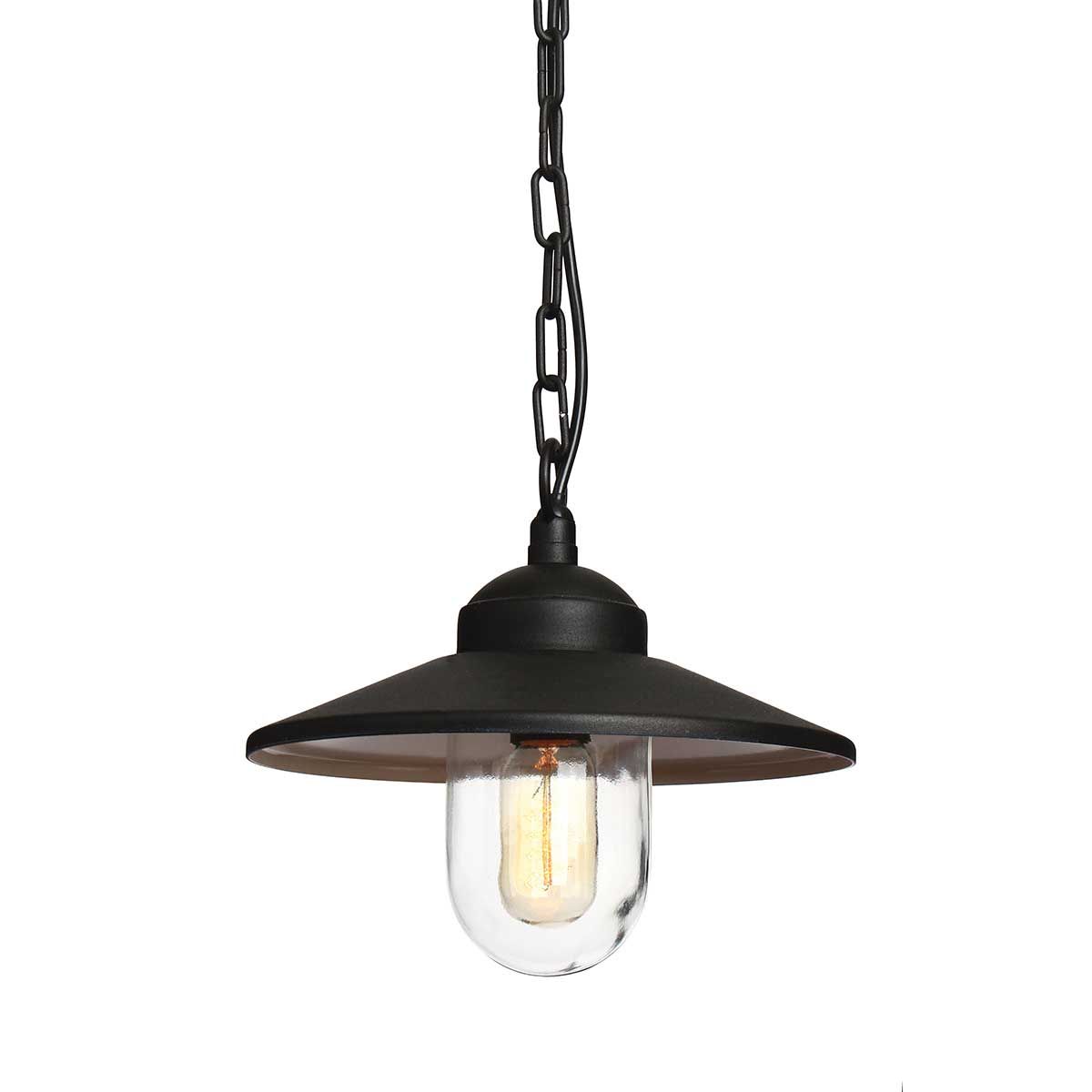 Klampenborg 1 Light Chain Lantern - Black - Comet Lighting
