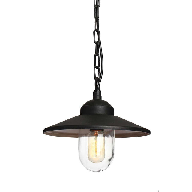 Klampenborg 1 Light Chain Lantern - Black - Comet Lighting