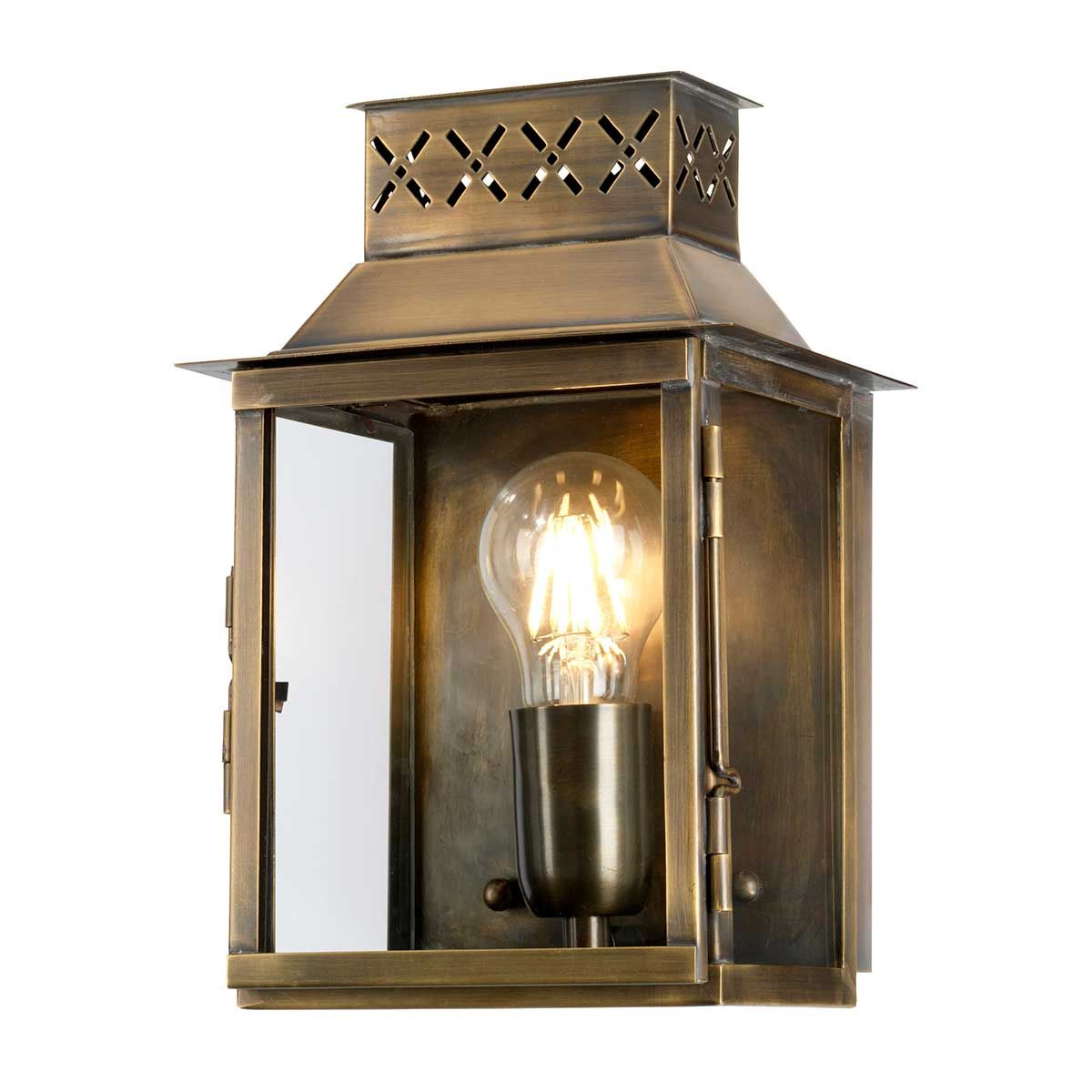 Lambeth Palace 1 Light Wall Lantern - Brass - Comet Lighting