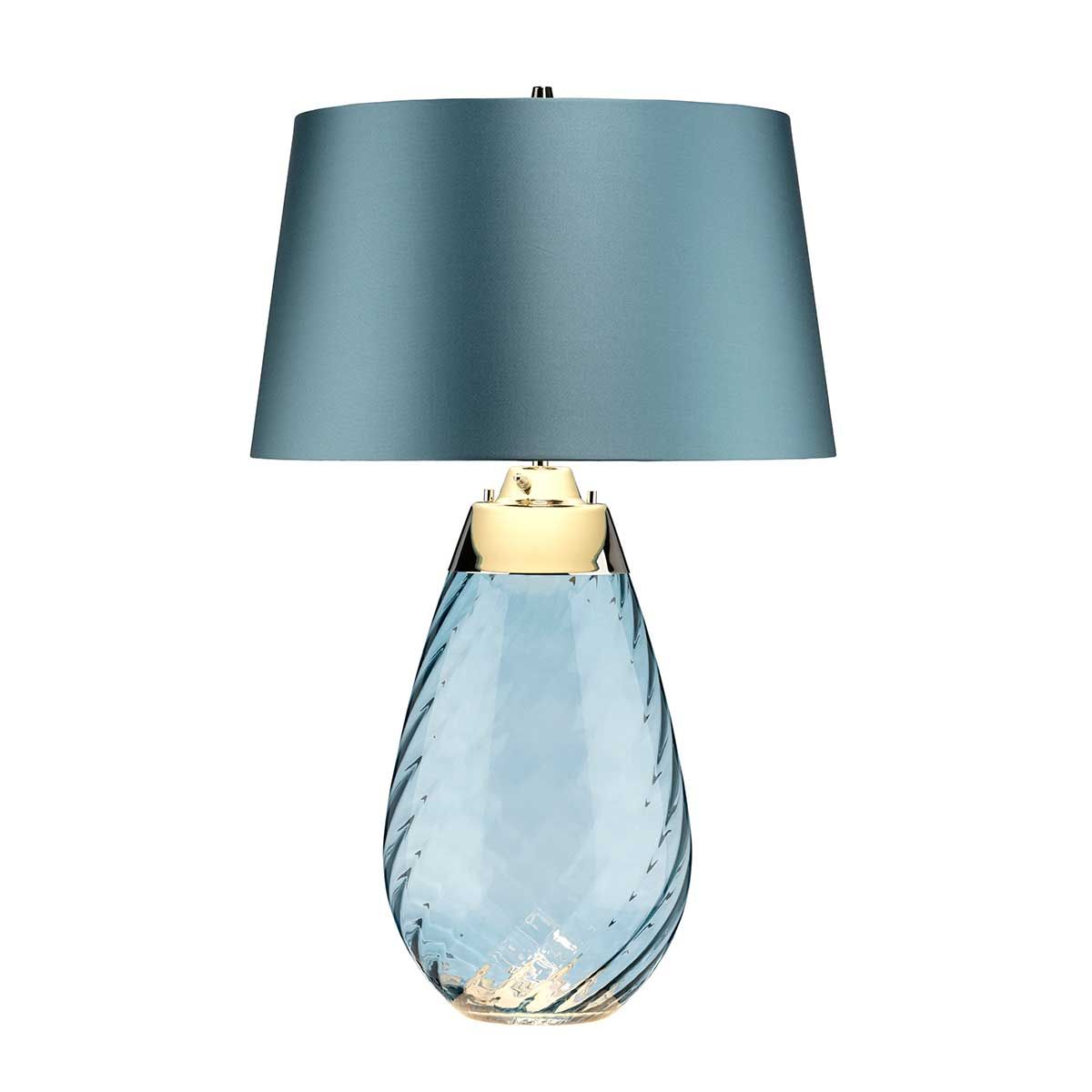 Lena 2 Light Large Blue Table Lamp - Comet Lighting