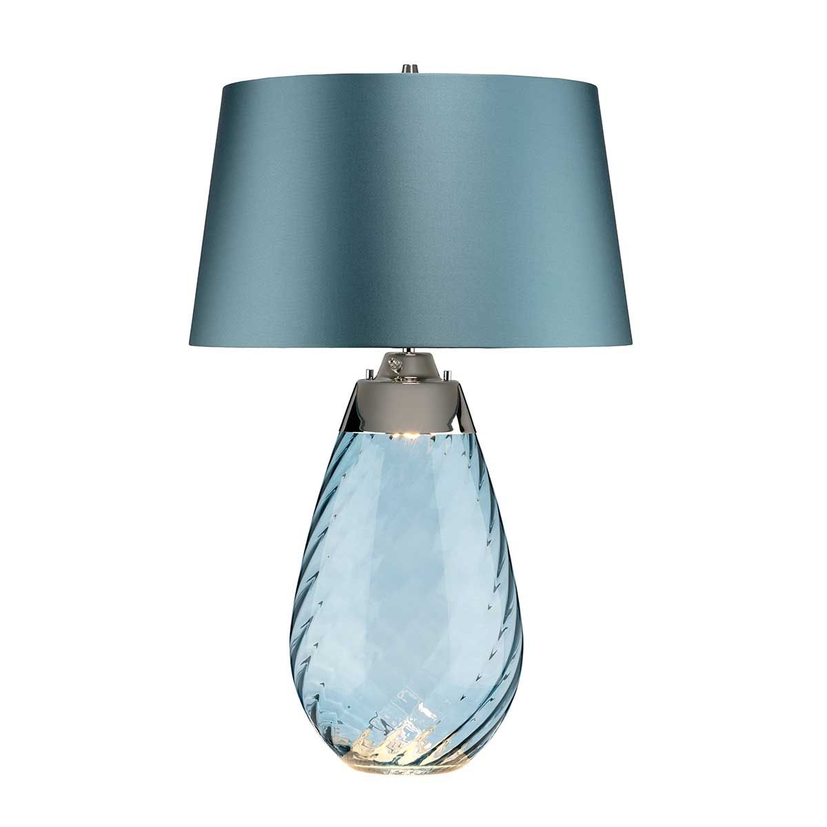 Lena 2 Light Large Blue Table Lamp - Comet Lighting