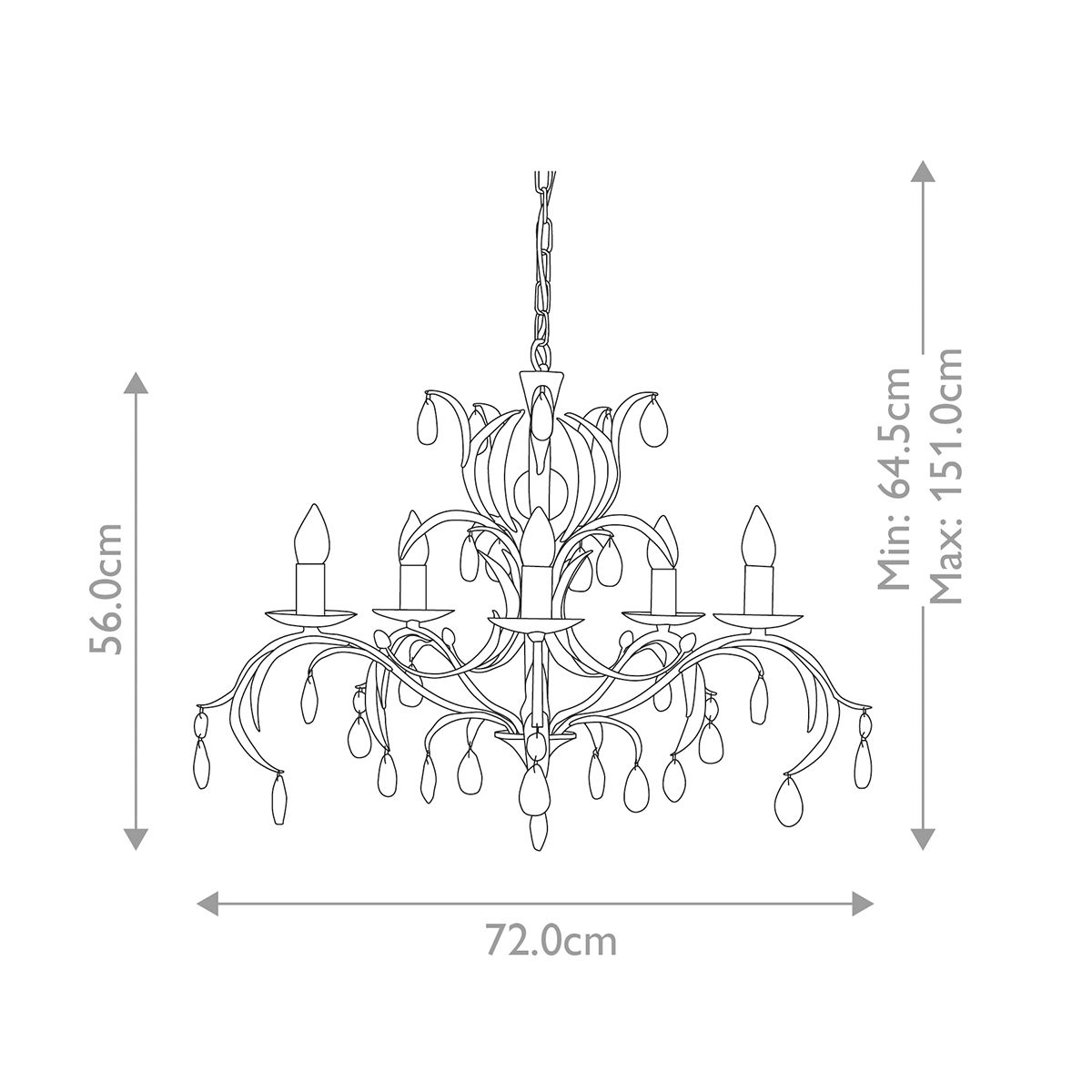 Lily 5 Light Chandelier - Comet Lighting