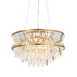 Tirso 9Lt Pendant Ceiling Light Brushed Warm Brass w/ Concave Clear Glass