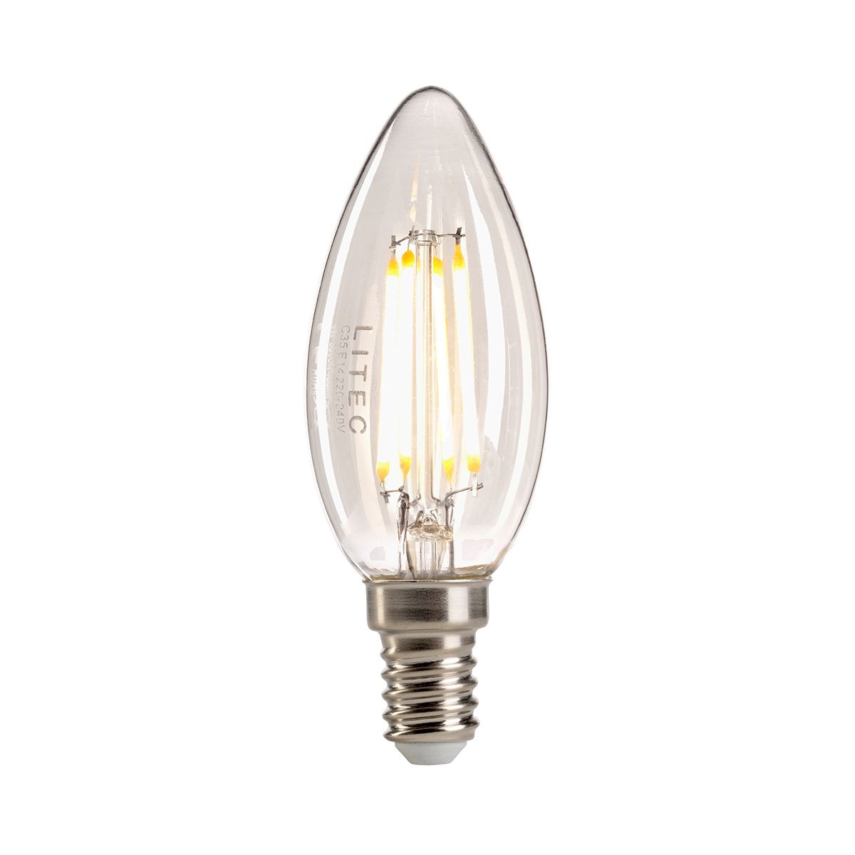 Litec Candle Style Clear E14 Lamp - Comet Lighting