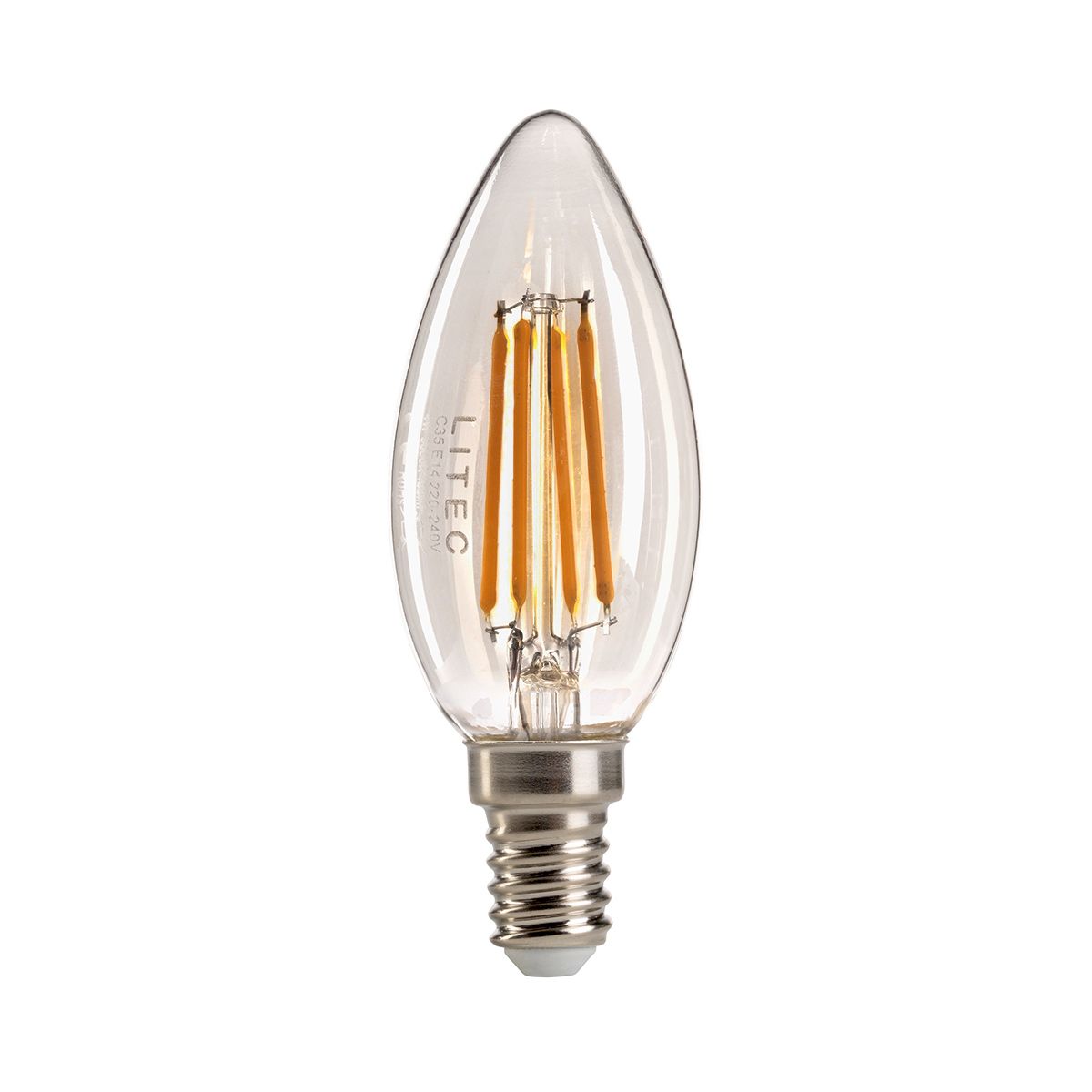 Litec Candle Style Clear E14 Lamp - Comet Lighting