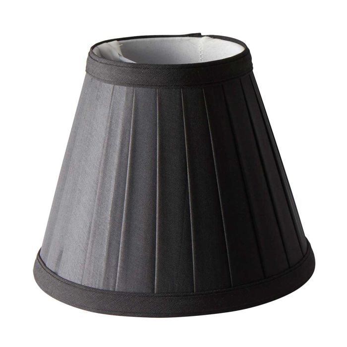 Clip Shades Pleated Black Candle Shade - Comet Lighting