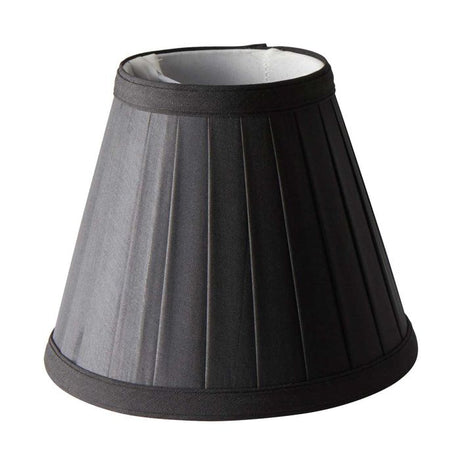 Clip Shades Pleated Black Candle Shade - Comet Lighting