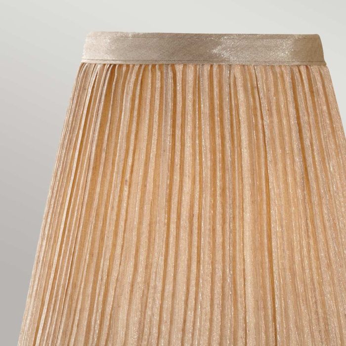 Clip Shades Mushroom Pleat Gold Chiffon Candle Shade - Comet Lighting