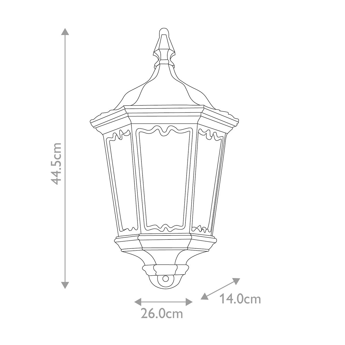 Medstead 1 Light Half Lantern - Comet Lighting