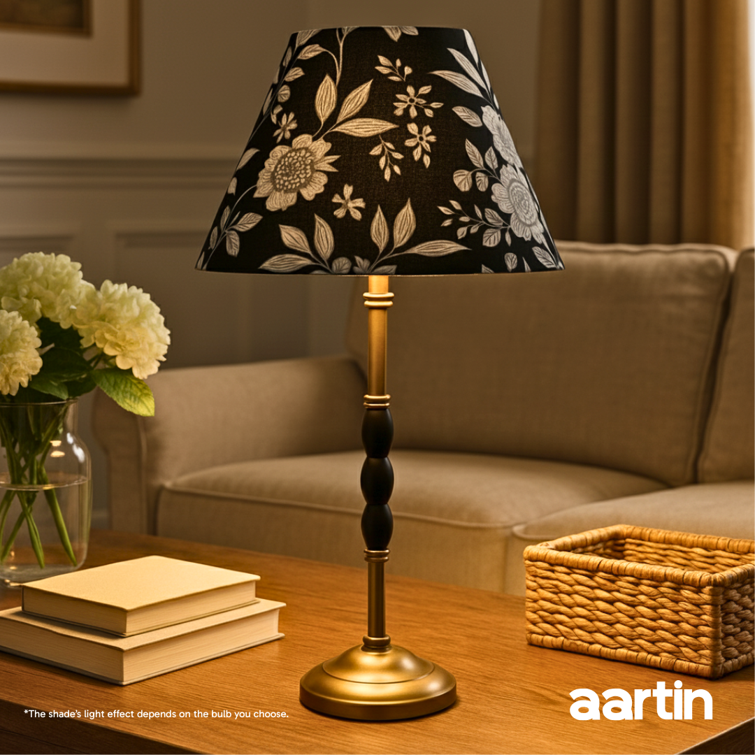 AARTIN OPHELIA TABLE LAMP IN ANTIQUE BRASS & MATTE BLACK (BASE ONLY)