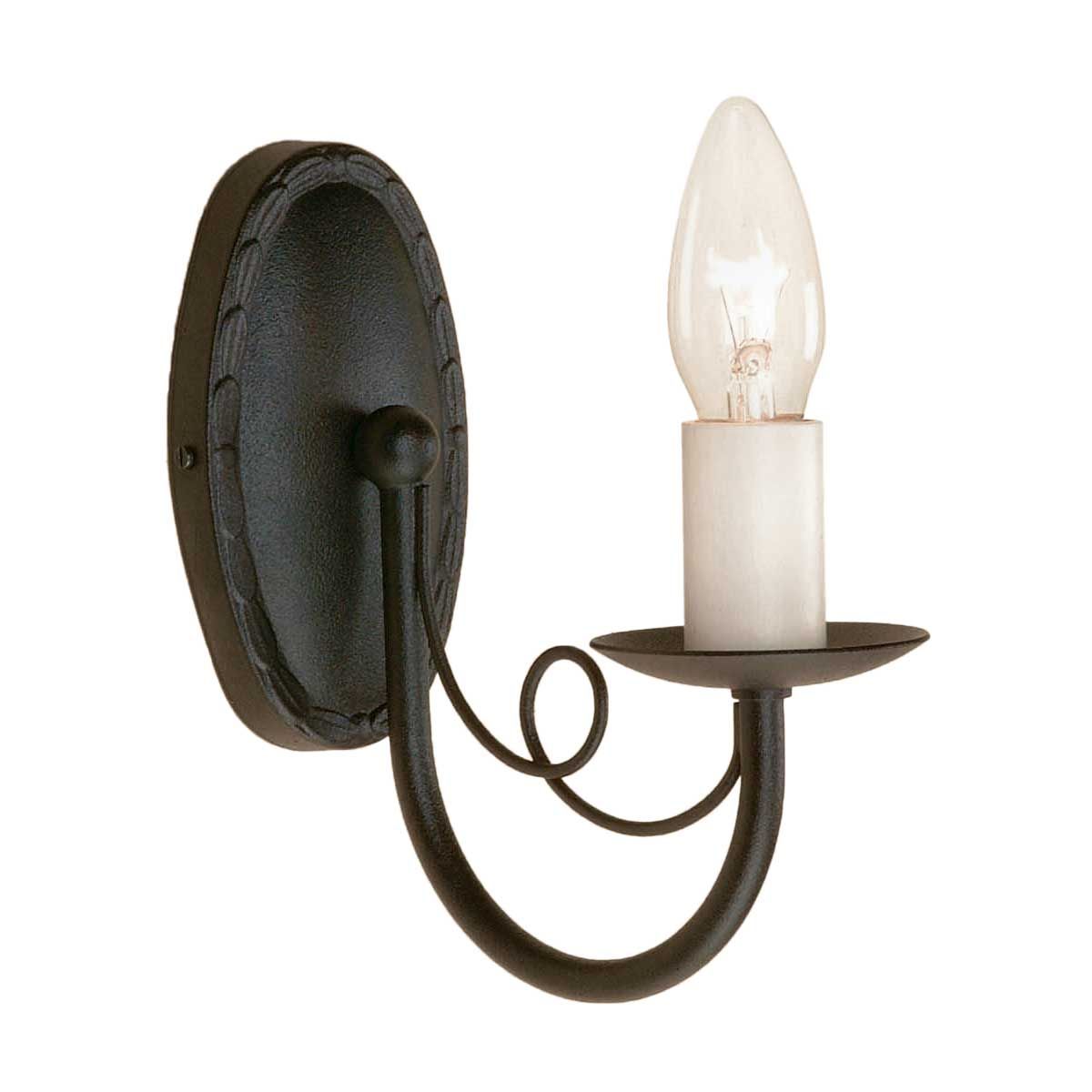 Minster 1 Light Wall Light - Black - Comet Lighting