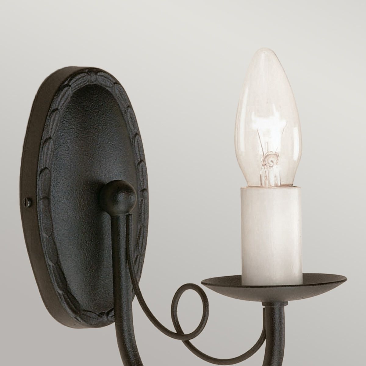 Minster 1 Light Wall Light - Black - Comet Lighting