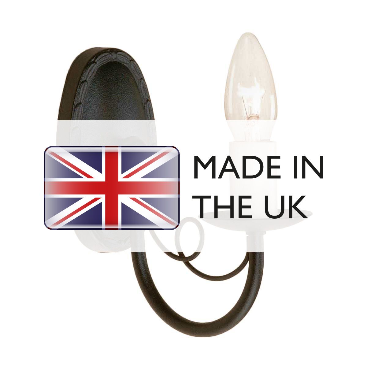 Minster 1 Light Wall Light - Black - Comet Lighting