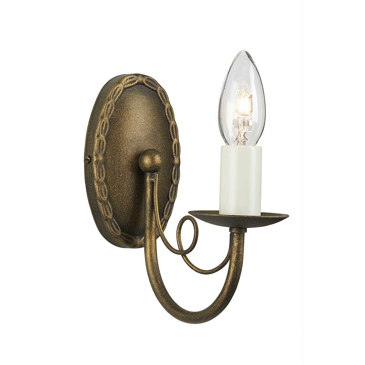 Minster 1 Light Wall Light - Black/Gold - Comet Lighting